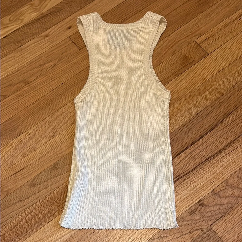 Cream Ribbed Tank Top - Picture 2 of 4